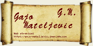 Gajo Mateljević vizit kartica